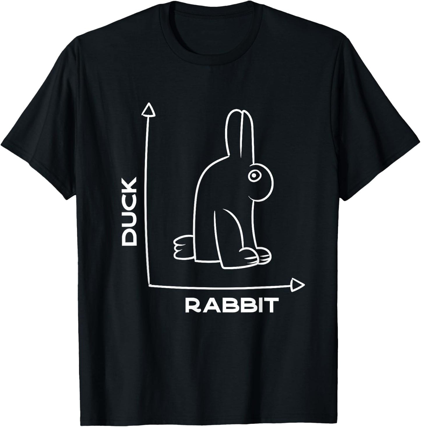 Duck - Rabbit - Funny - Joke - Bunny - Optical Illusion -pun T-Shirt - T-Shirt | Black