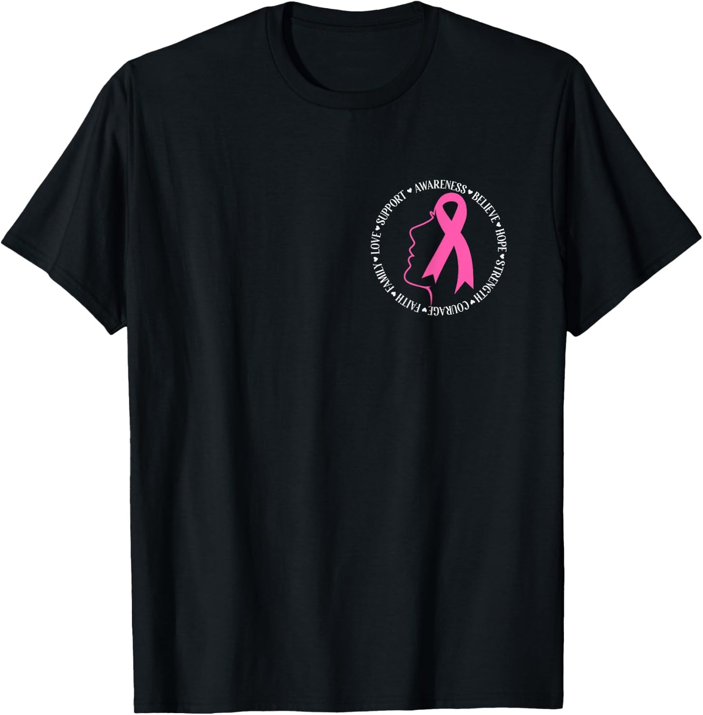 Breast Cancer Awareness Pink Ribbon Support Squad Cancer T-Shirt - T-Shirt | Black