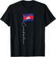 Cambodia Signature Flag Pole - Patriotic Cambodian Flag T-Shirt - T-Shirt | Black