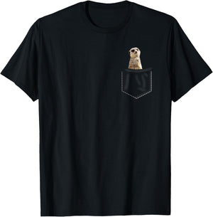 Meerkat in Bag Funny Gift Meerkat T-Shirt - T-Shirt | Black
