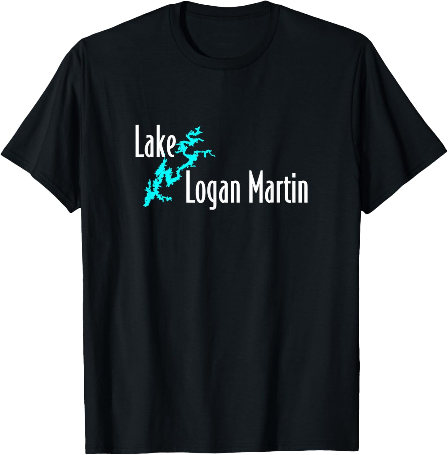 Minimalist Logan Martin Lake - Alabama T-Shirt - T-Shirt | Black
