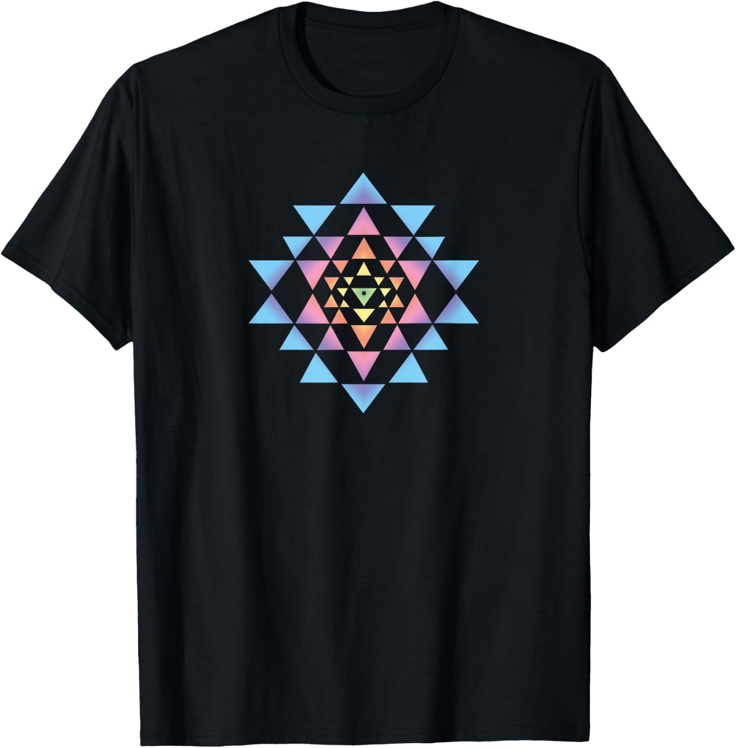 Shri Yantra Buddhism Meditation Heart Chakra Yoga Om Buddha T-Shirt - T-Shirt | Black