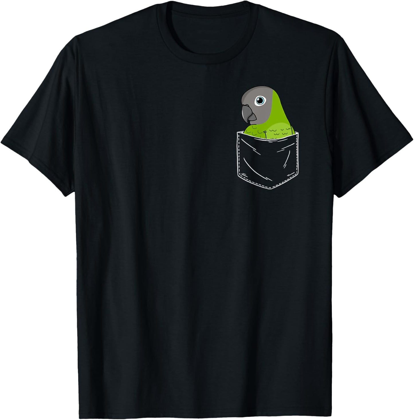 Cute Parrot In A Pocket I Dusky-headed Conure T-Shirt - T-Shirt | Black