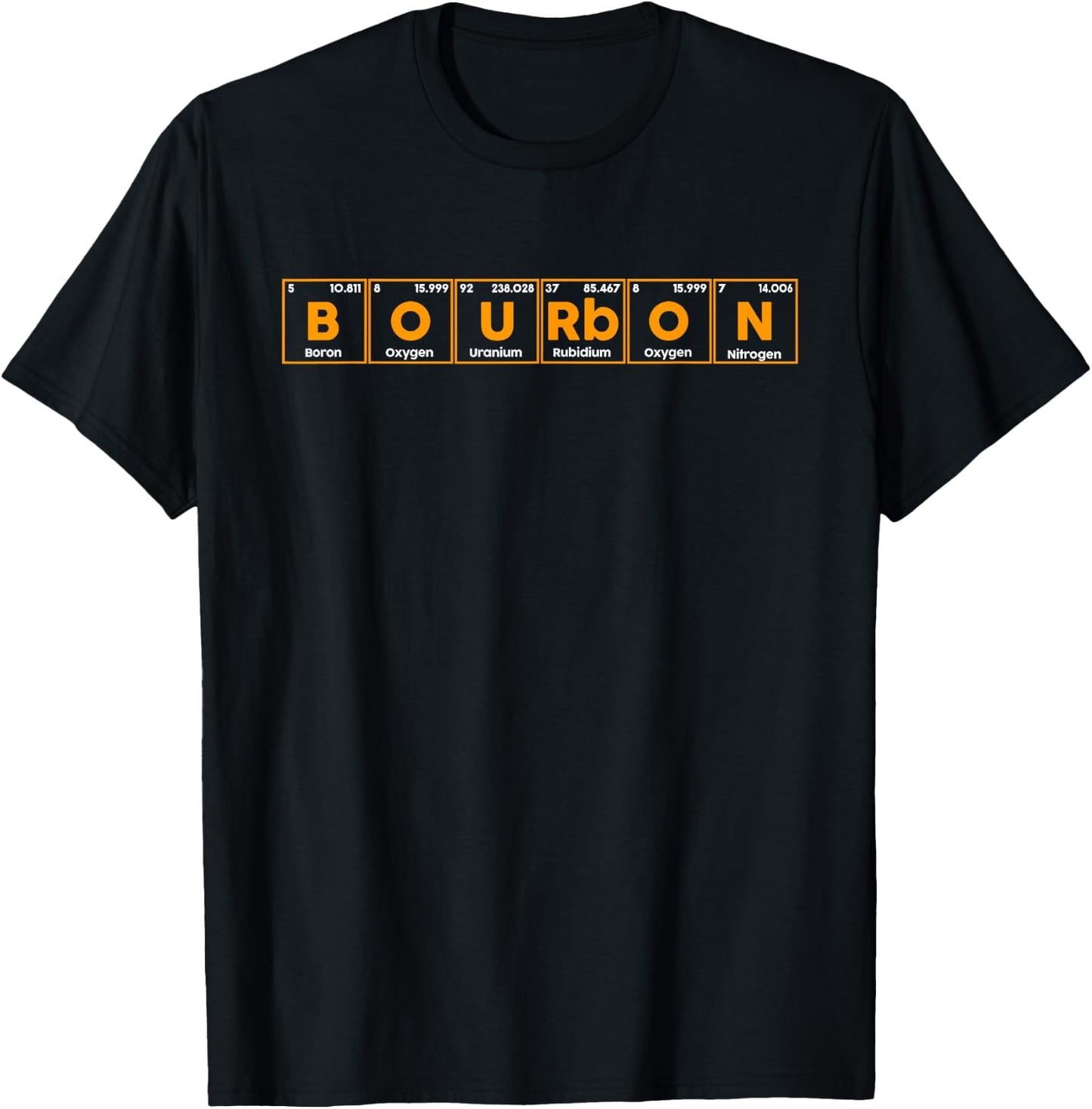 Bourbon Periodic Table of Elements Funny Graphic Bourbon T-Shirt - T-Shirt | Black
