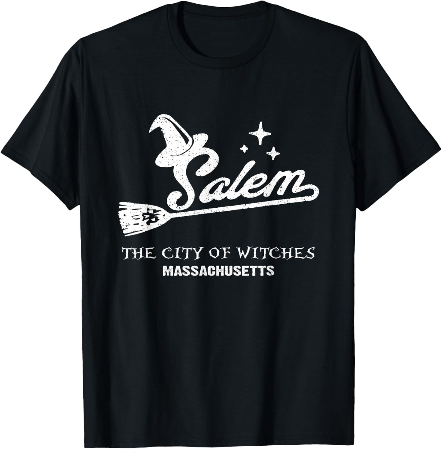 Vintage Salem Massachusetts Halloween City Of Witches T-Shirt - T-Shirt | Black
