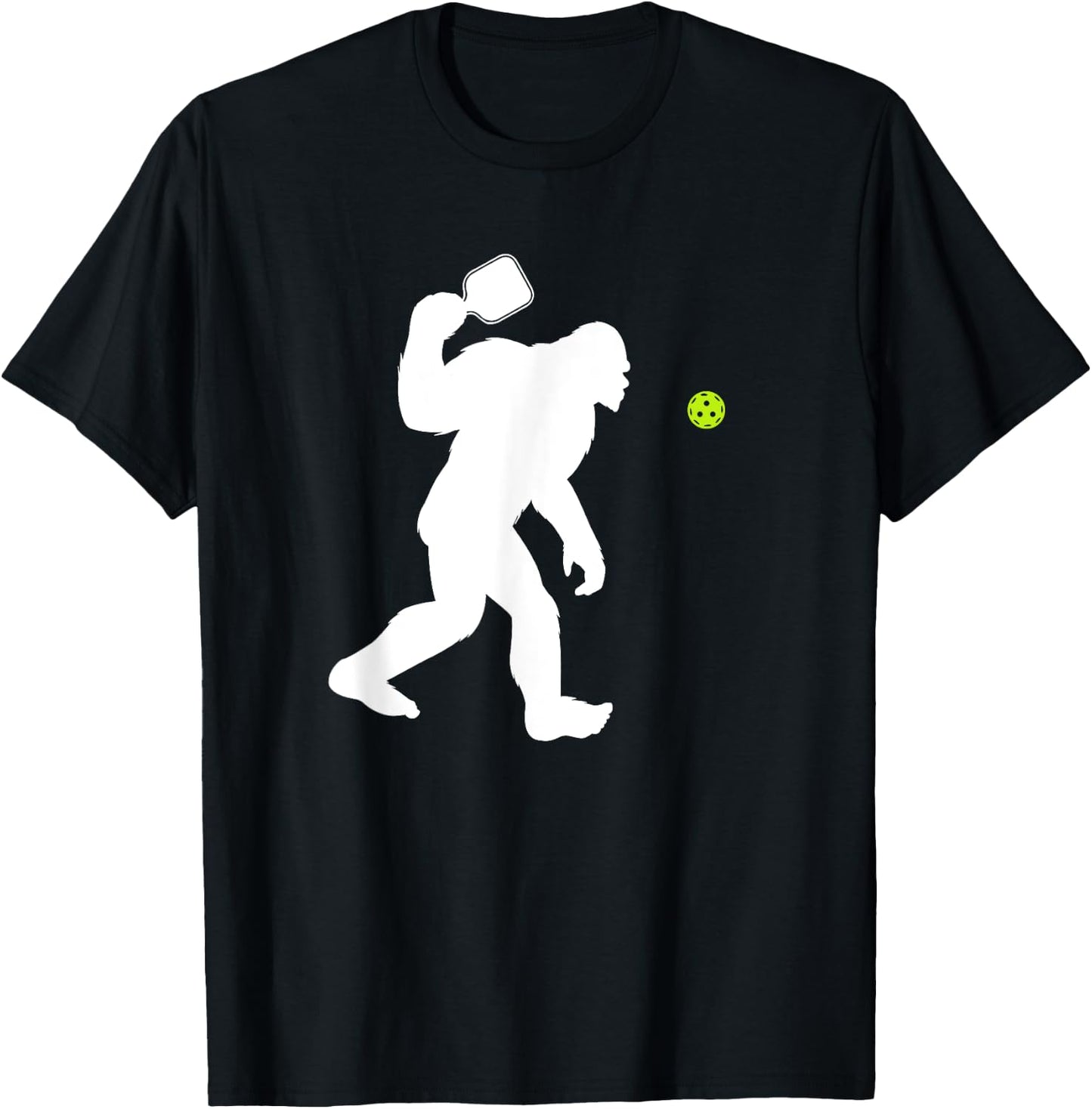 Bigfoot playing Pickleball T-Shirt - T-Shirt | Black