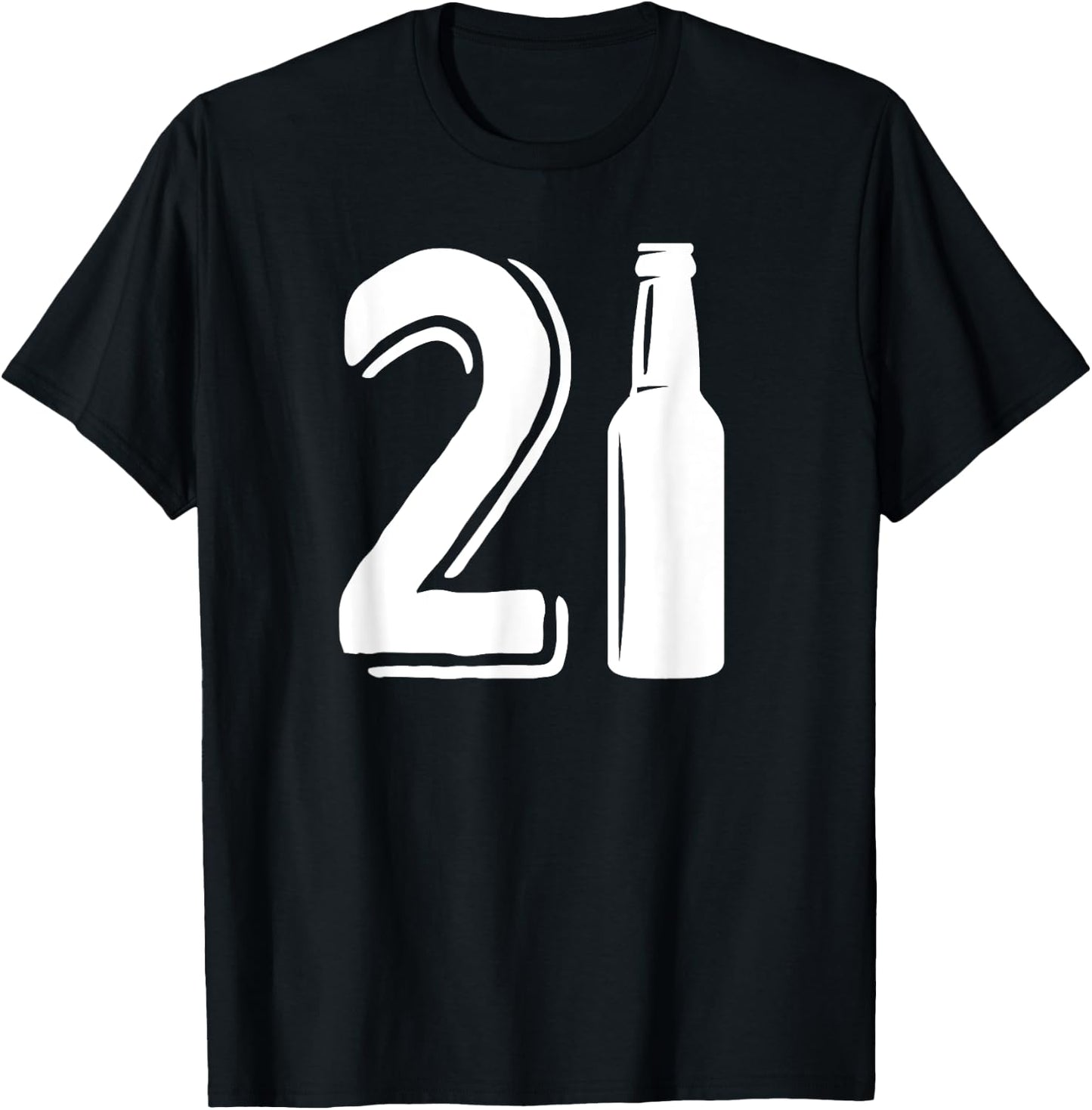 21 Birthday beer bottle funny 21st birthday drinking T-Shirt - T-Shirt | Black