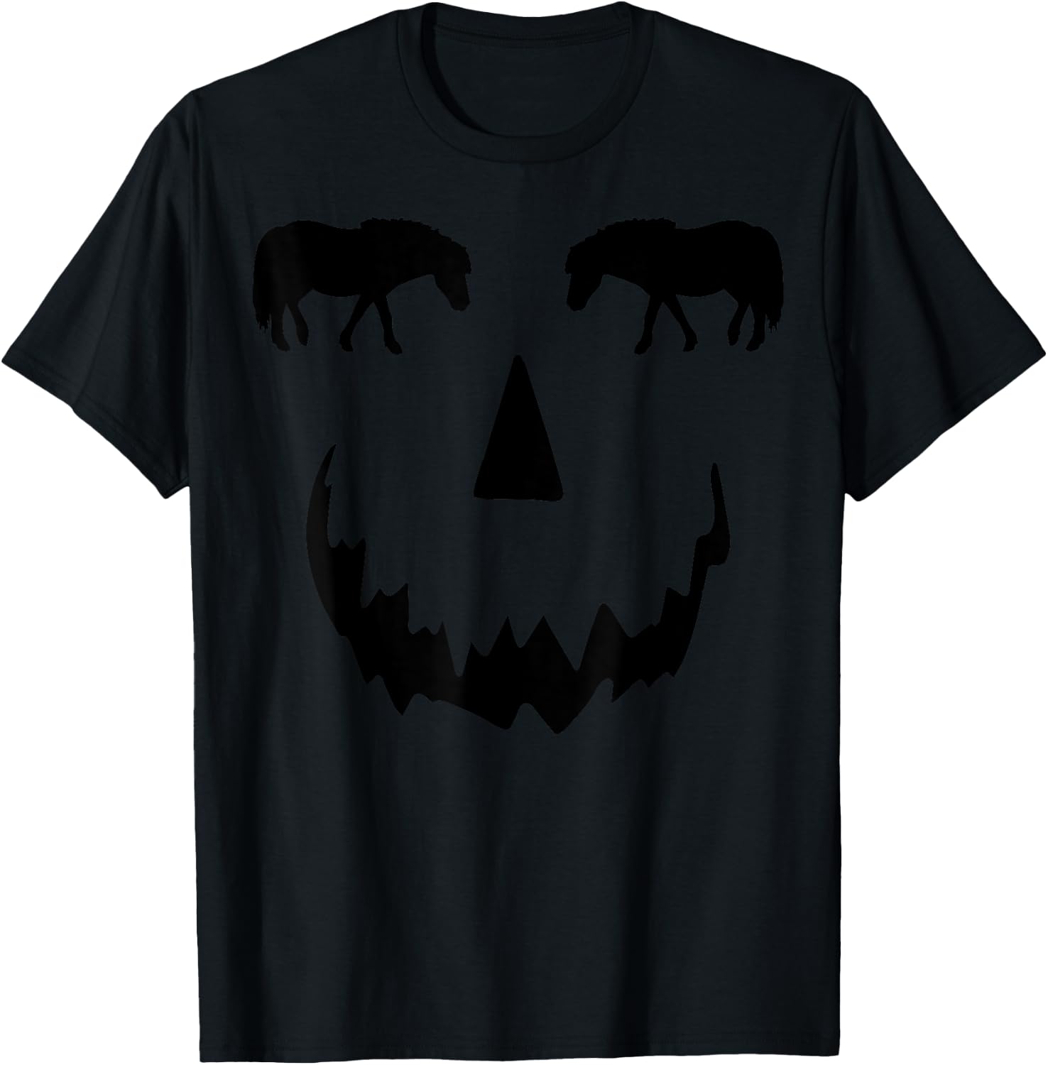 pumpkin Miniature Horse Tiny Horse halloween T-Shirt - T-Shirt | Black