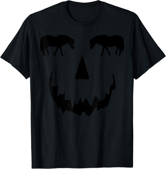 pumpkin Miniature Horse Tiny Horse halloween T-Shirt - T-Shirt | Black