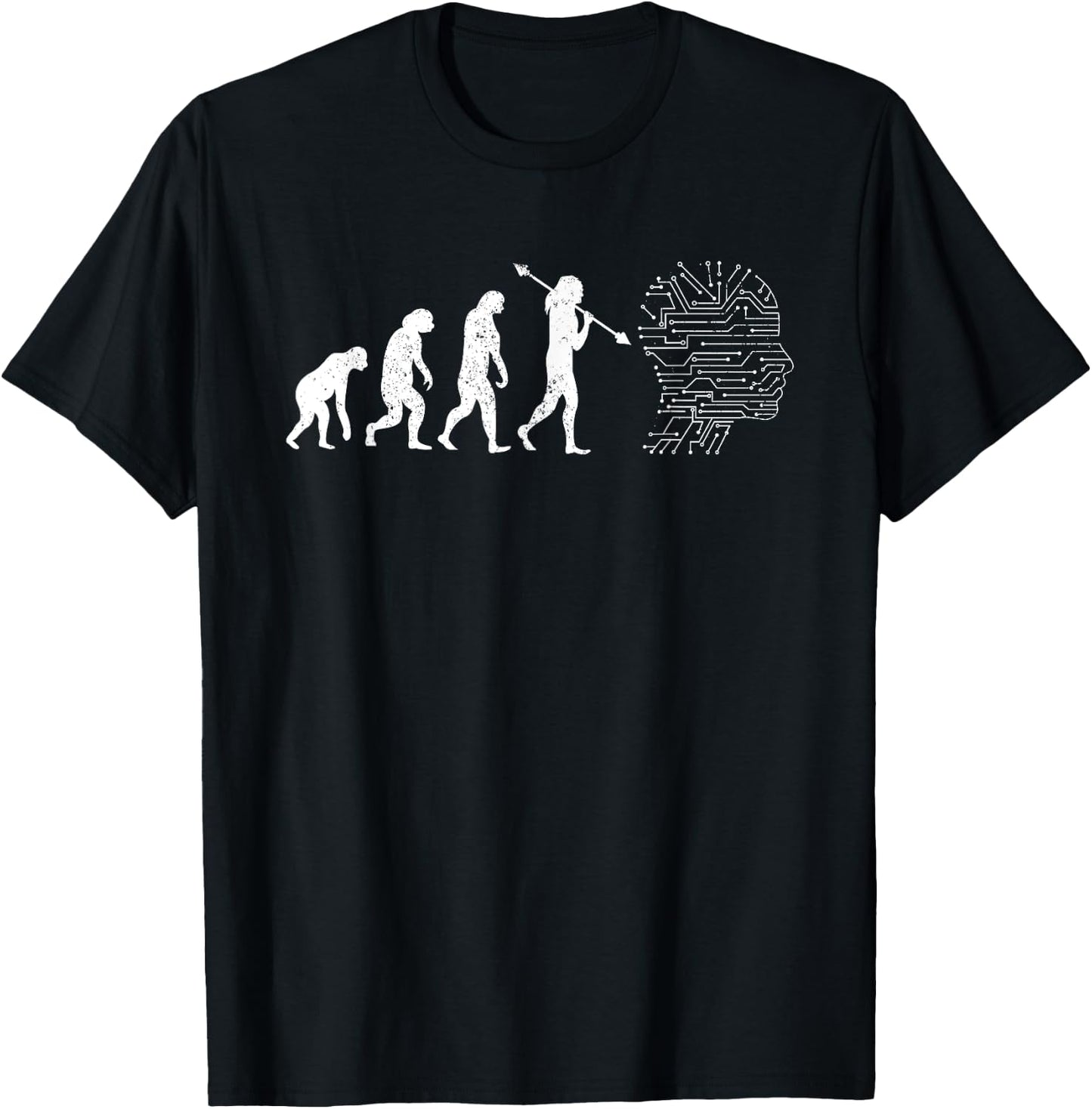 AI Evolution - Funny Artificial Intelligence T-Shirt - T-Shirt | Black