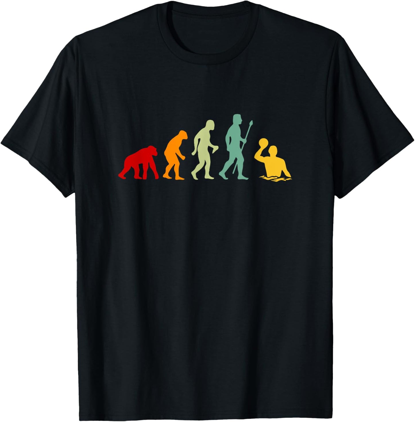 Evolution Water Polo Funny Water Polo Player T-Shirt - T-Shirt | Black