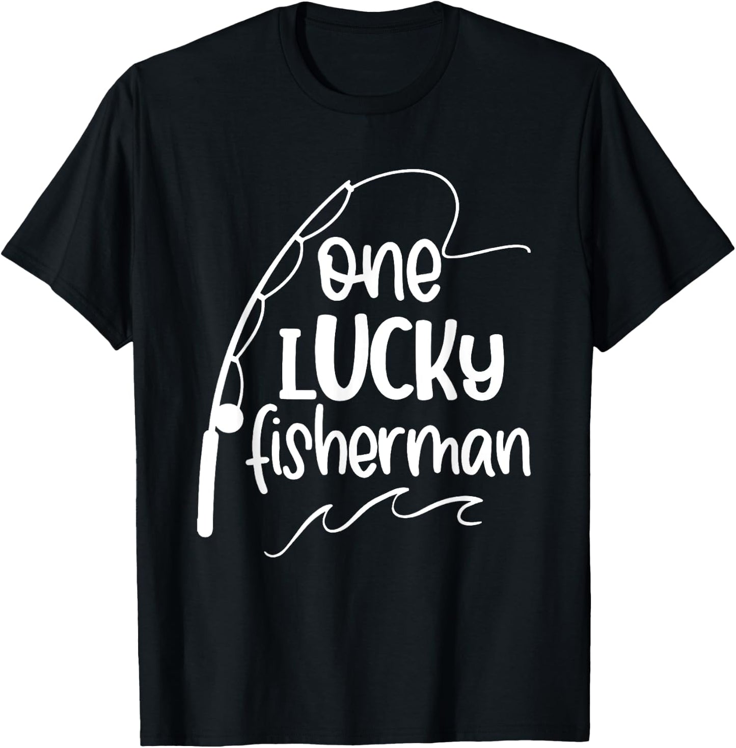 Best Catch of His Life One Lucky Fisherman Couple Matching T-Shirt - T-Shirt | Black