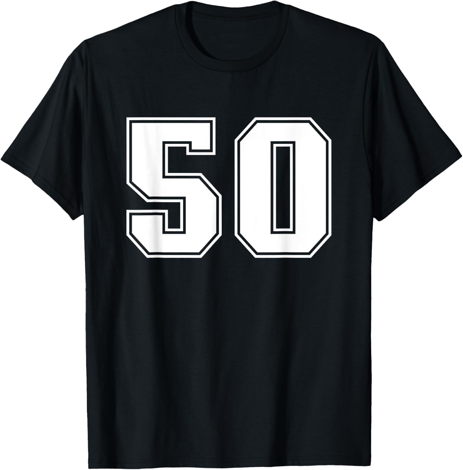 Number #50 Sports Jersey Lucky Number T-Shirt - T-Shirt | Black