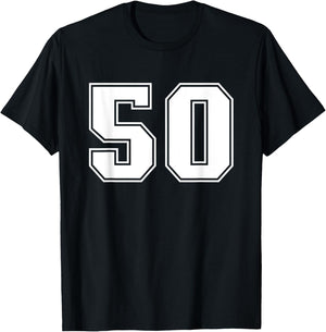 Number #50 Sports Jersey Lucky Number T-Shirt - T-Shirt | Black
