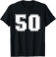 Number #50 Sports Jersey Lucky Number T-Shirt - T-Shirt | Black