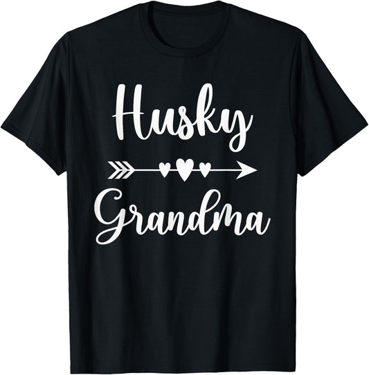 Husky Grandma Husky Dog Lovers Gift Funny Mother's Day Women T-Shirt - T-Shirt | Black