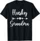 Husky Grandma Husky Dog Lovers Gift Funny Mother's Day Women T-Shirt - T-Shirt | Black