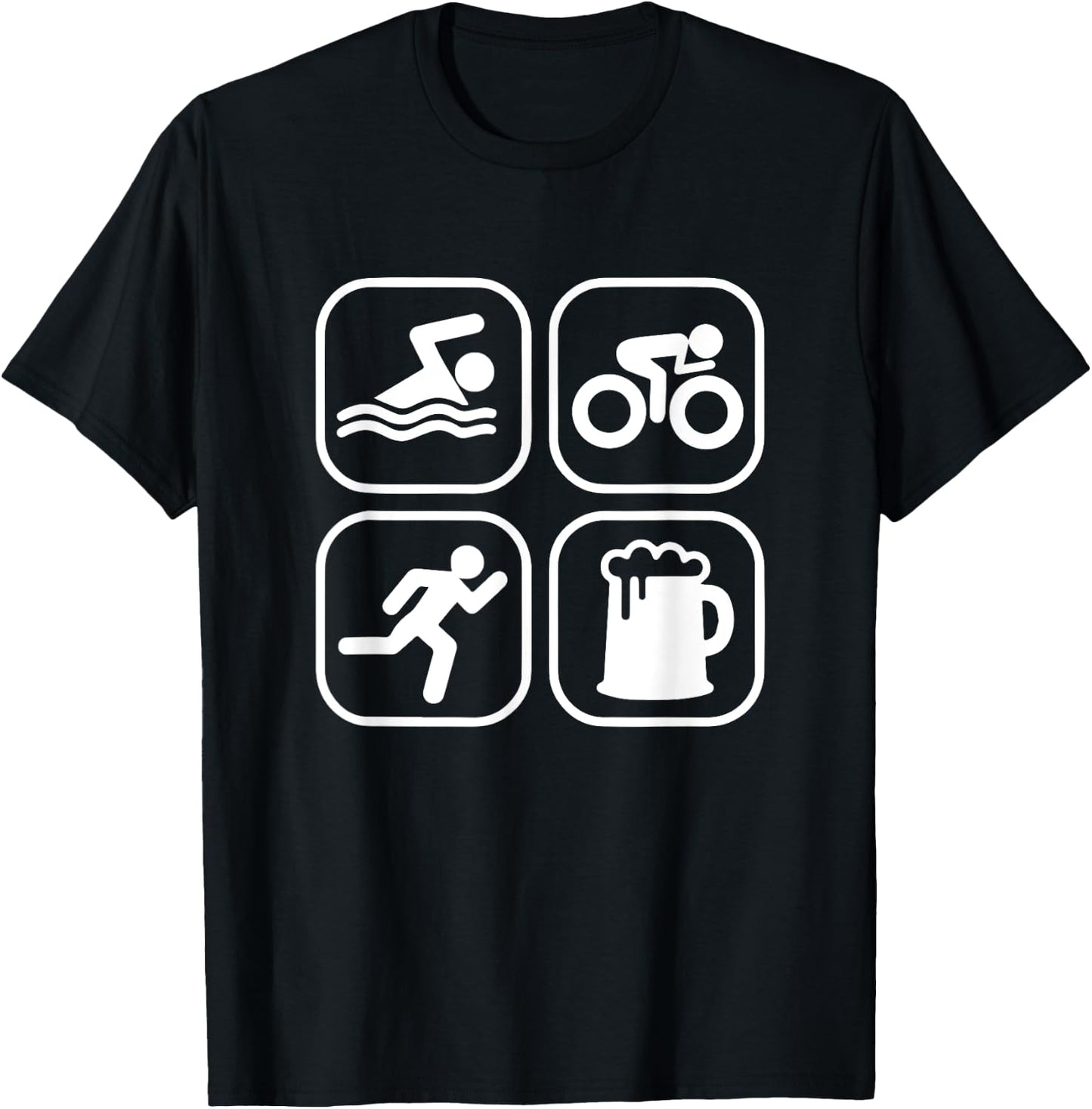 Swim Cycle Run And Beer Triathlon T-Shirt - T-Shirt | Black