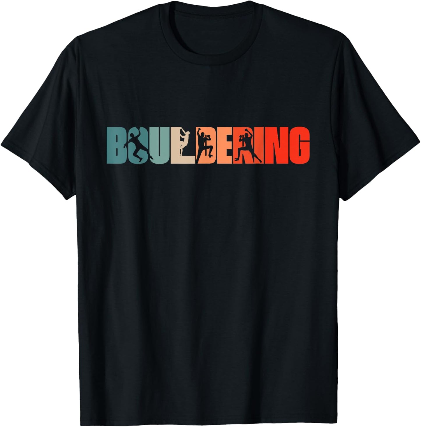 Retro Bouldering Climbing - Vintage Climber Bouldering T-Shirt - T-Shirt | Black