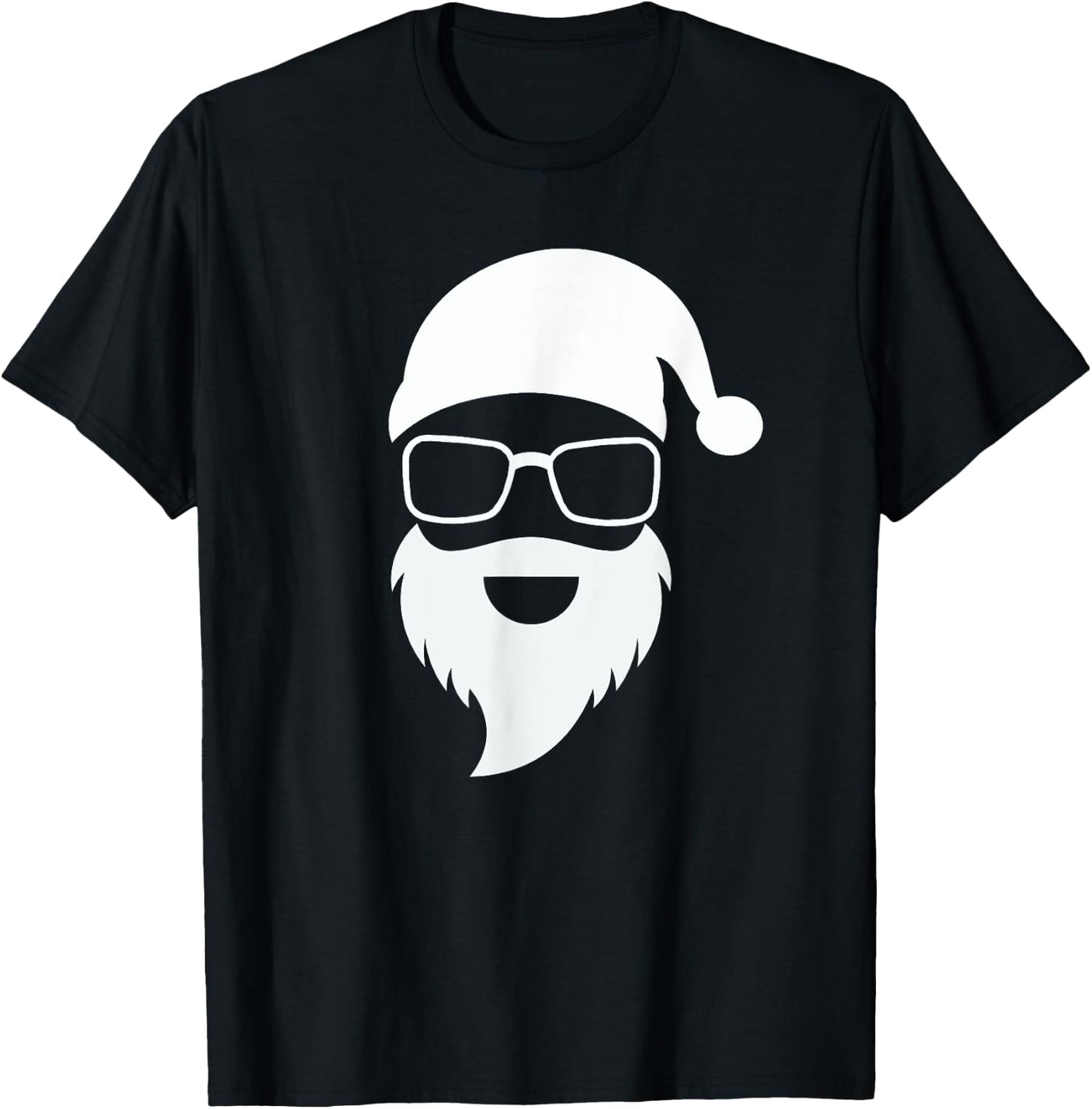 Santa Claus Face Sunglasses Men Women Cool Christmas Hipster T-Shirt - T-Shirt | Black