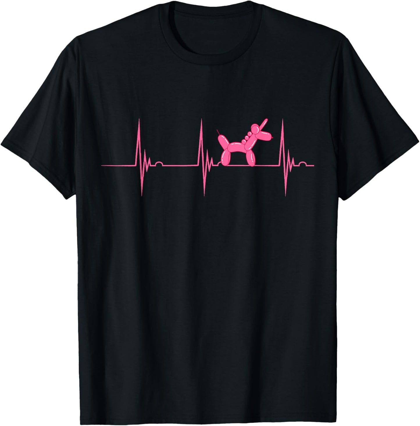 Amazing Balloon Benders Twisting Animals Balloon Artist Heartbeat EKG Pulse Unicorn Animal - Women's, Black, Small, Short Sleeve T-Shirt - T-Shirt | Black