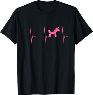 Amazing Balloon Benders Twisting Animals Balloon Artist Heartbeat EKG Pulse Unicorn Animal - Women's, Black, Small, Short Sleeve T-Shirt - T-Shirt | Black