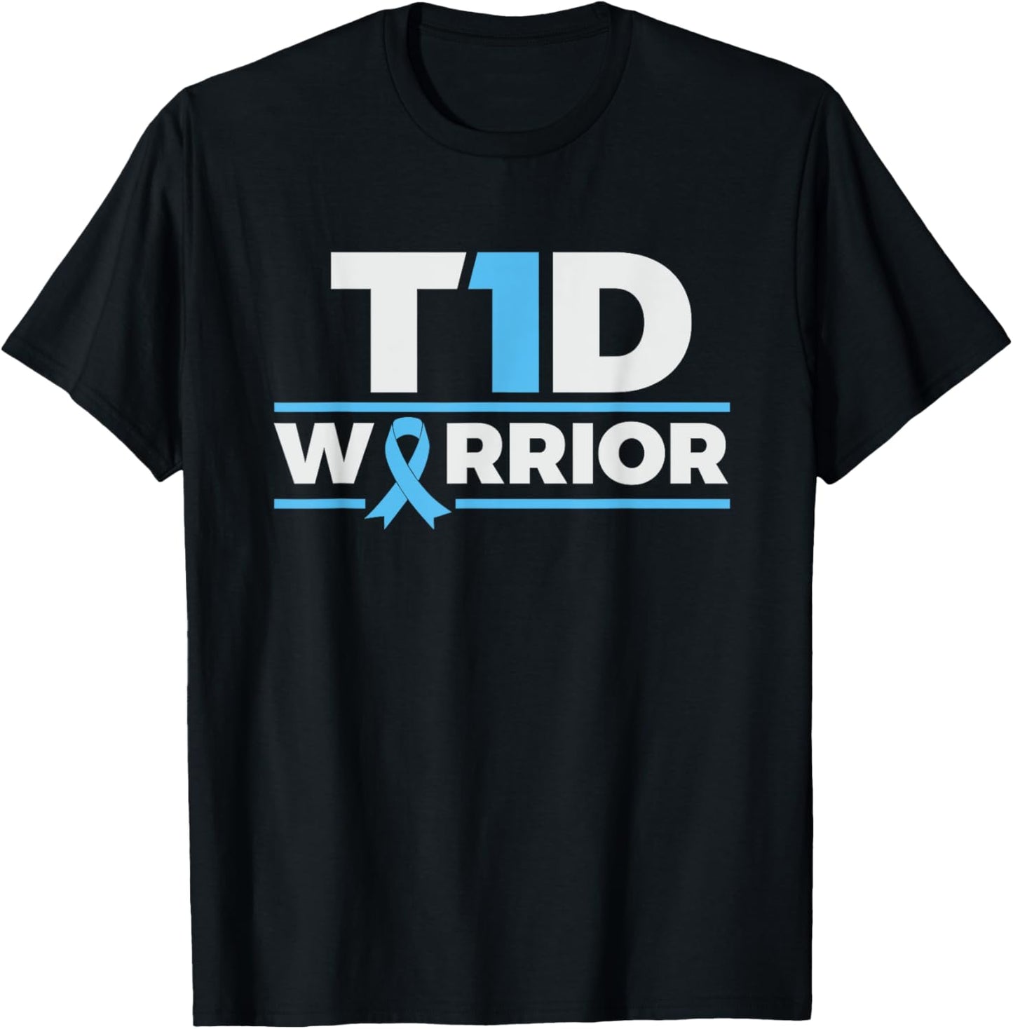 T1D Warrior - Type 1 Diabetes Awareness Diabetic T-Shirt - T-Shirt | Black