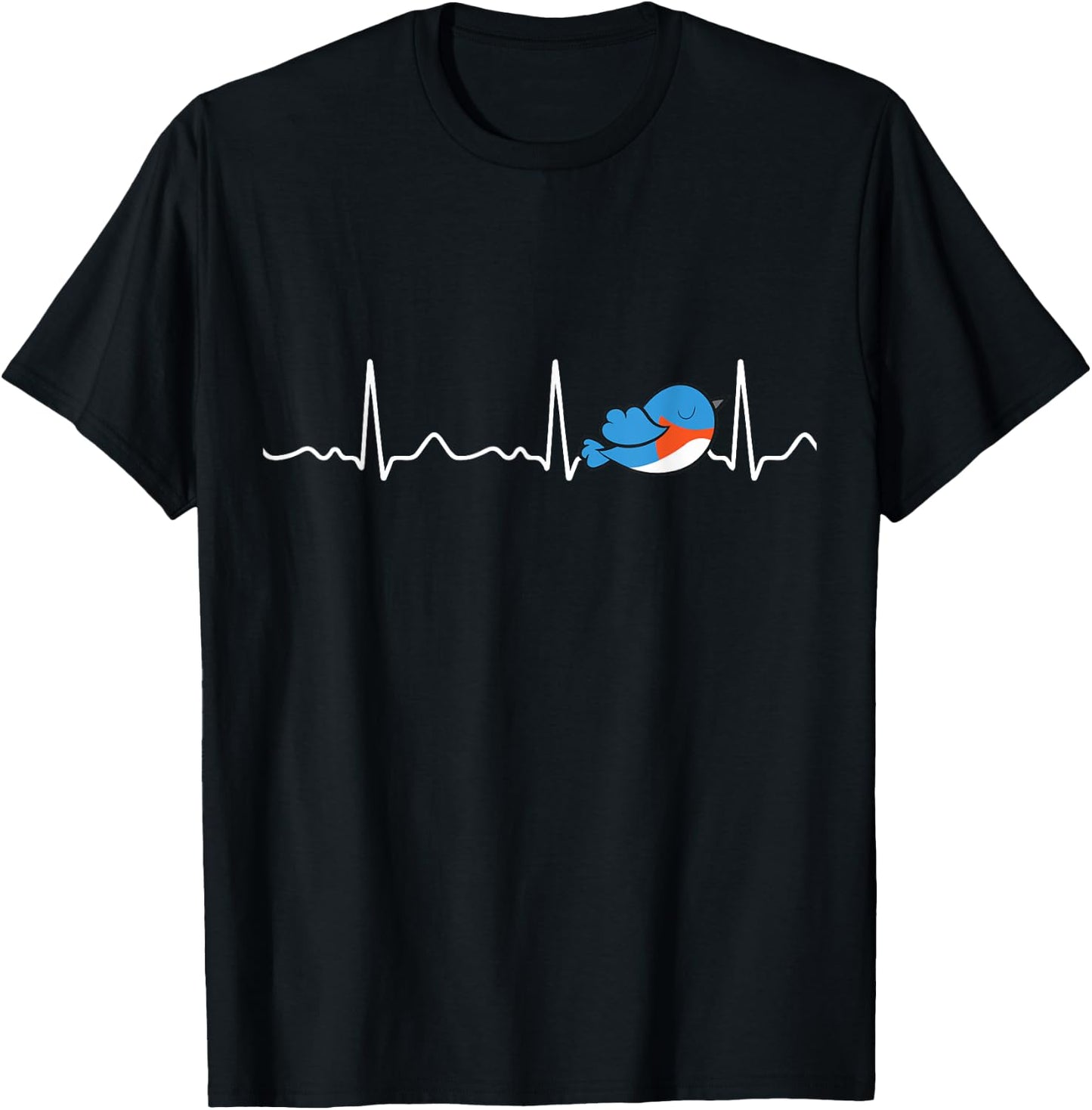 Bluebird Lover Bluebird Heartbeat Cute Bluebird T-Shirt - T-Shirt | Black