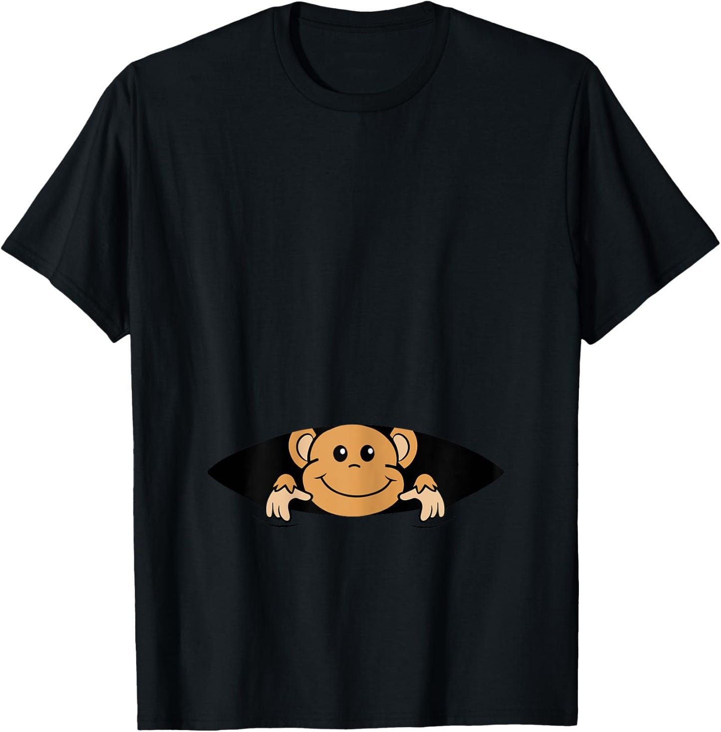 Pregnancy Announce Design with Monkey Ape Mom Pregnant T-Shirt - T-Shirt | Black