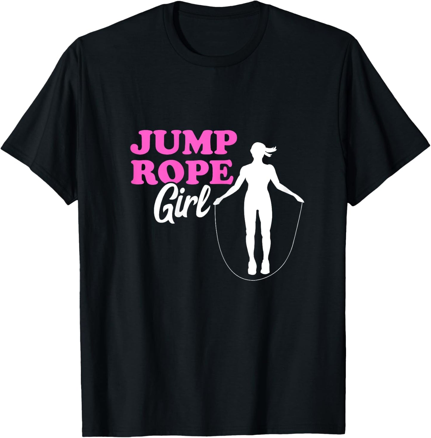 Jump Rope Girl Rope Jumping Woman Skipping Rope Gym Workout T-Shirt - T-Shirt | Black