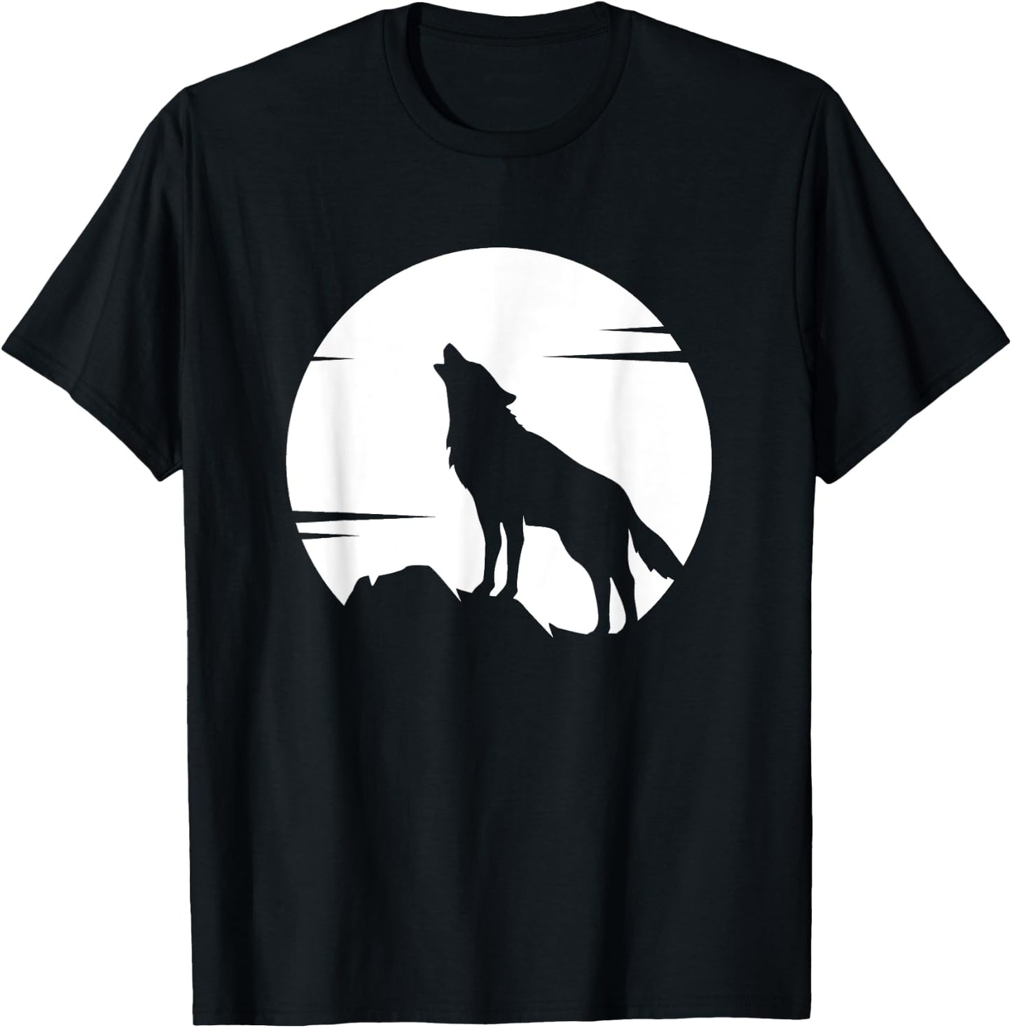 Lone Wolf Howling at the Moon Jackal Animal Gift Men Women T-Shirt - T-Shirt | Black
