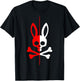 Scary Skull And Crossbones Bad Rabbit Horror Bunny Halloween T-Shirt - T-Shirt | Black