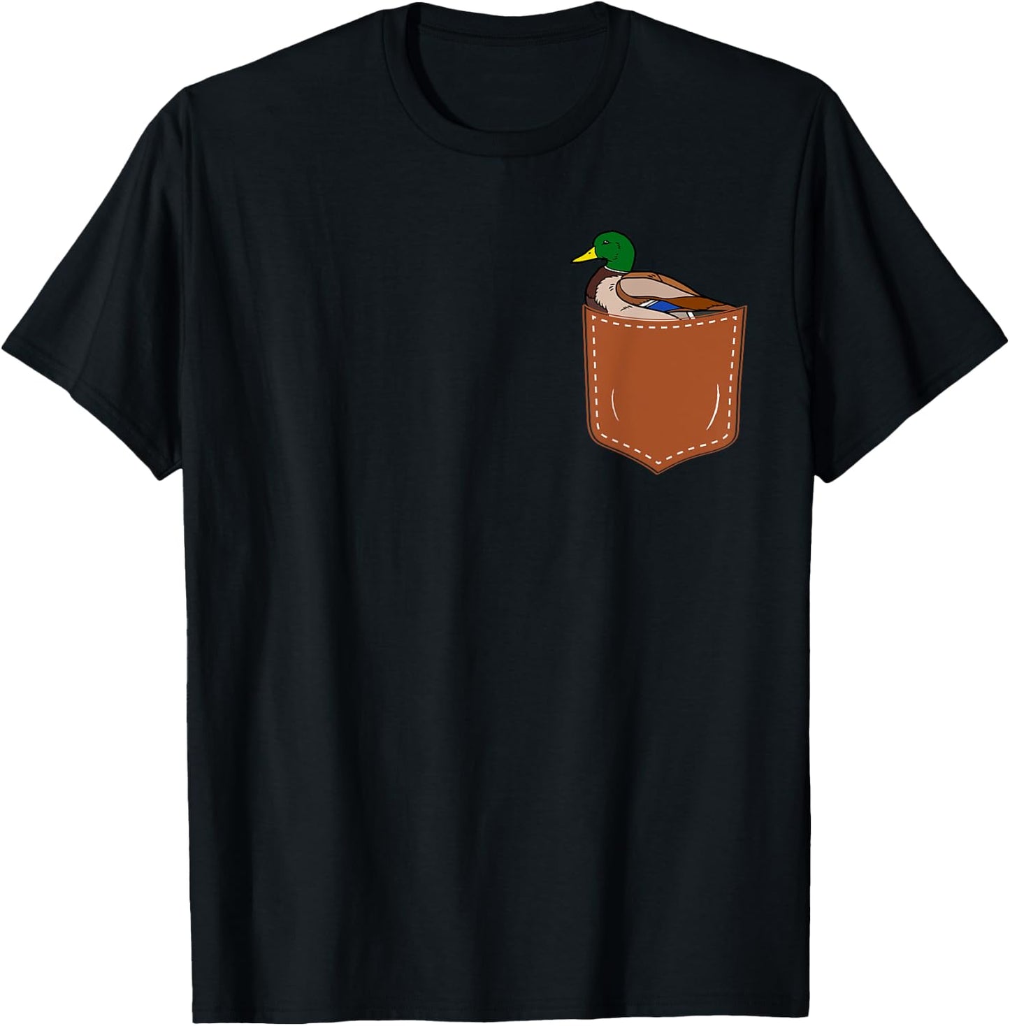 Cute Mallard bird in Small Pocket,Funny Mallard Lover T-Shirt - T-Shirt | Black