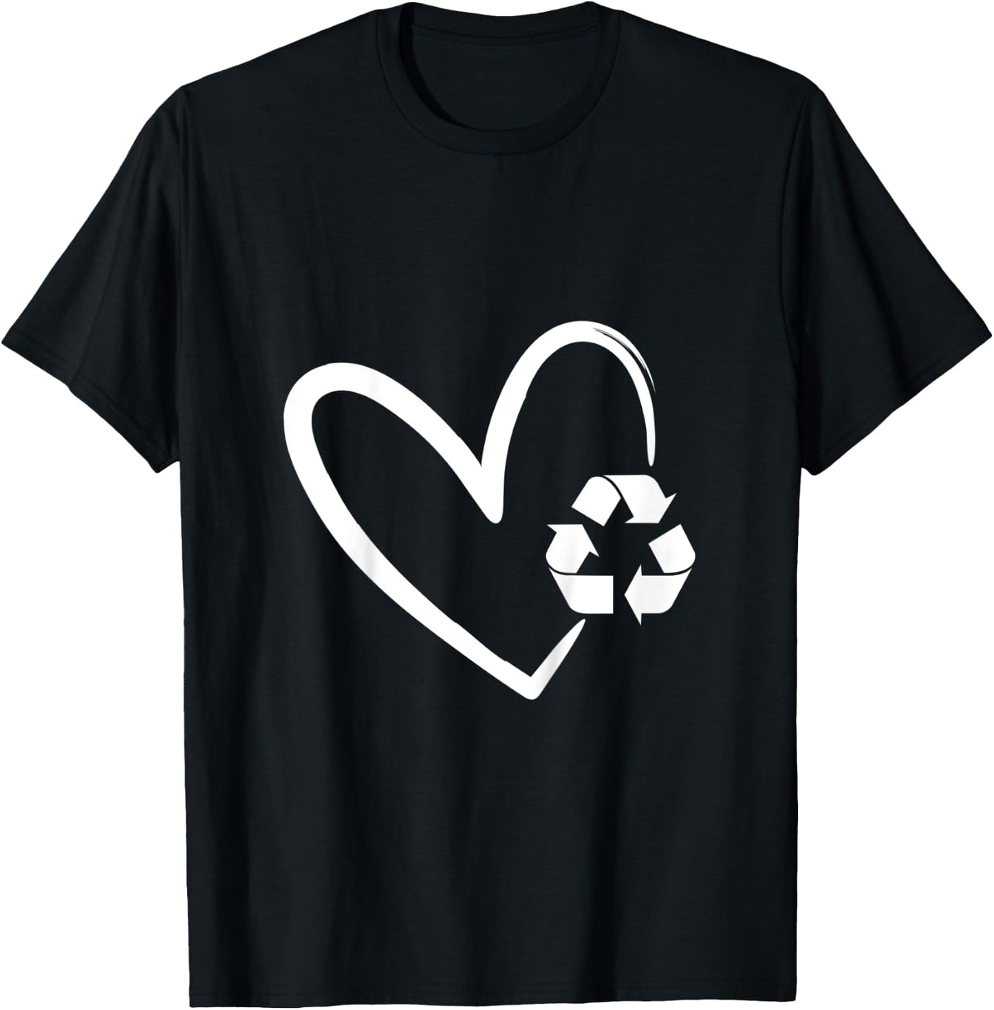 Kids Girls Earth Day Heart Recycle Sign Cute Happy Earth Day Kids T-Shirt - T-Shirt | Black