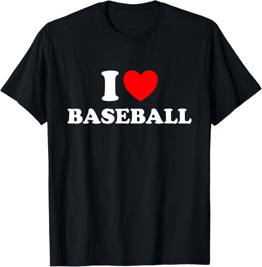 Baseball Heart I love Baseball T-Shirt - T-Shirt | Black