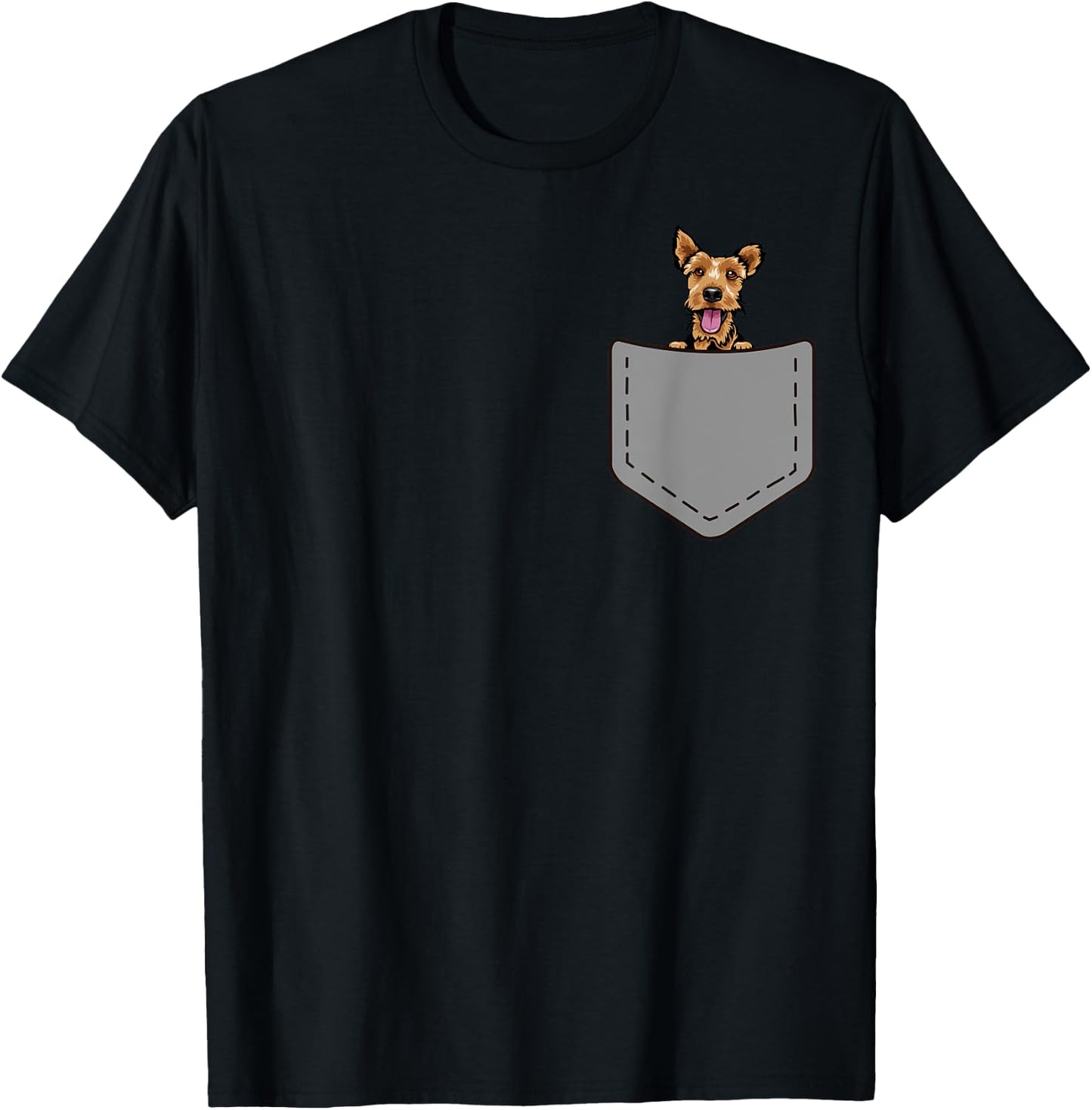 Funny Welsh Terrier Dog in your Pocket Dog lovers owners T-Shirt - T-Shirt | Black