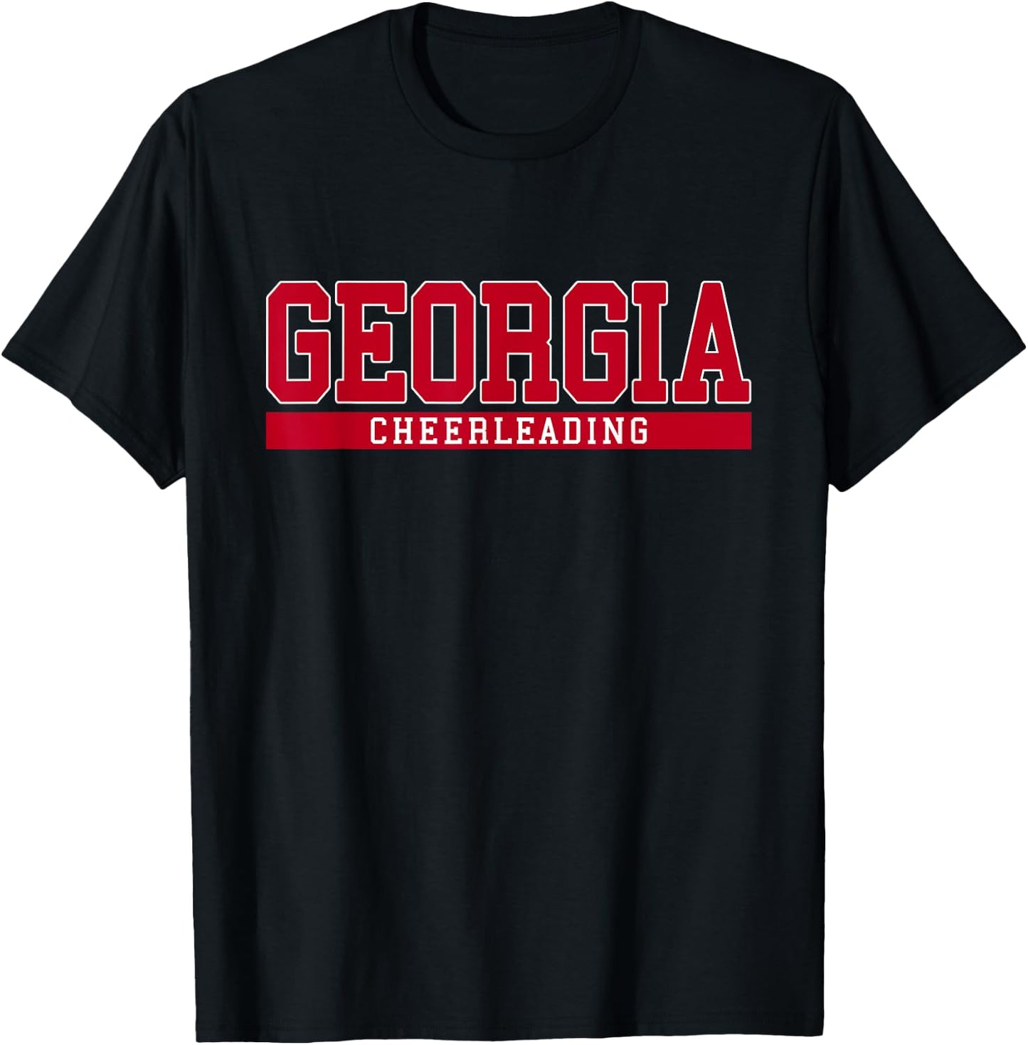 Georgia Cheerleading - Black, -Adults, Small, Short Sleeve, , Classic Fit, Cotton 65% Polyester 35% T-Shirt - T-Shirt | Black