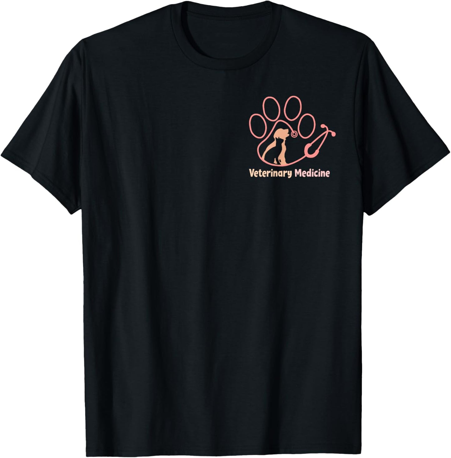 Veterinary Medicine Veterinarian Funny Vet Tech - Two Sided T-Shirt - T-Shirt | Black