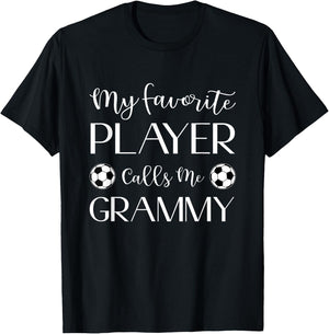Soccer My Favorite Player Calls Me Grammy Grandma T-Shirt - T-Shirt | Black