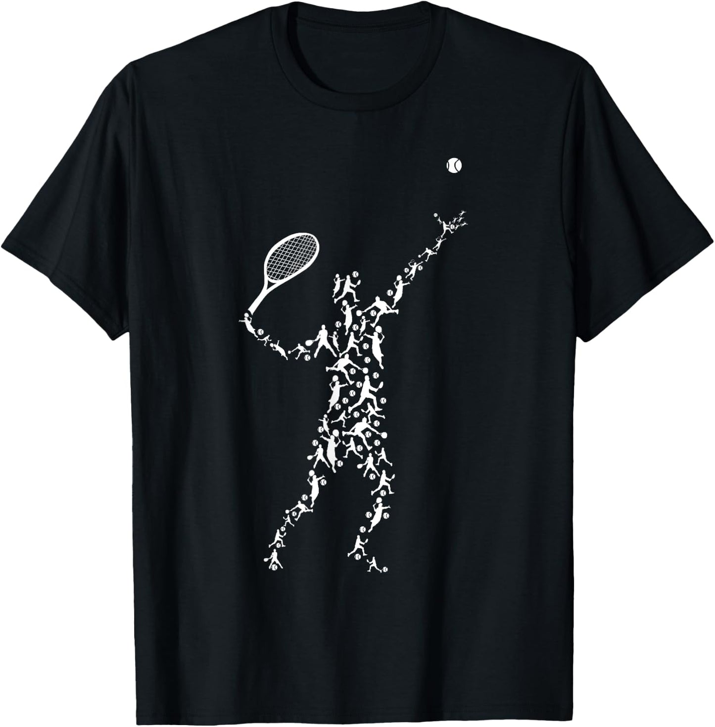 Tennis Positions Player Balls Funny Racket Game Outfit T-Shirt - T-Shirt | Black