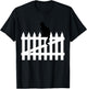 Black Cat on a White Picket Fence Women Kids T-Shirt - T-Shirt | Black