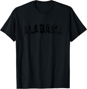 Vintage Alabama Black Text Apparel T-Shirt - T-Shirt | Black