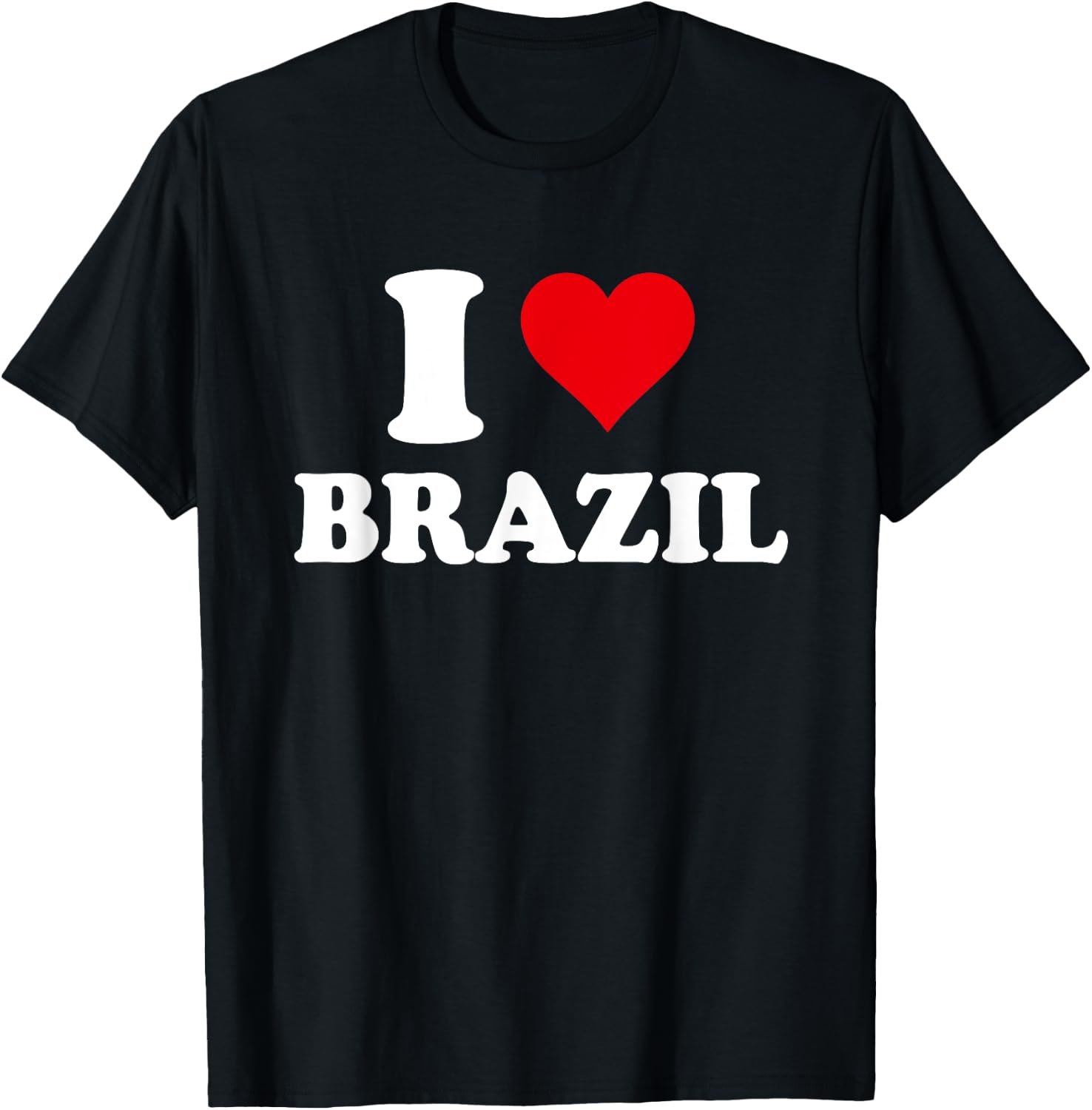 I Love Brazil Heart Brazilian Gift T-Shirt - T-Shirt | Black