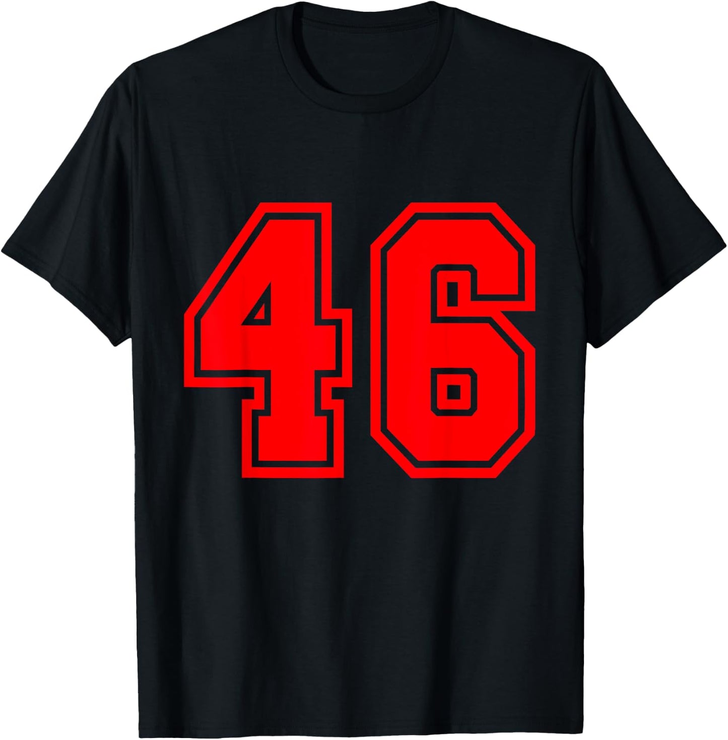 Number #46 Red Varsity Favorite Number T-Shirt - T-Shirt | Black