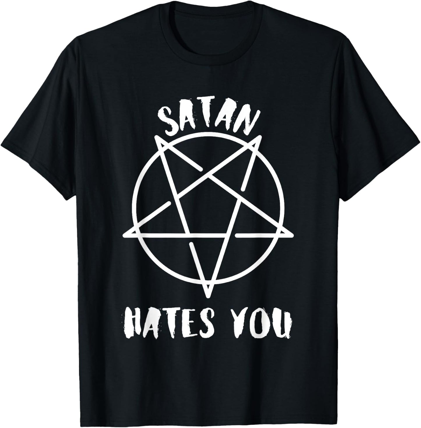 Satan Hates You Five Pointed Star T-Shirt - T-Shirt | Black