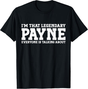 Payne Surname Funny Team Family Last Name Payne T-Shirt - T-Shirt | Black