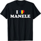 I LOVE MANELE Music Romanian Flag Funny Romania Men & Women T-Shirt - T-Shirt | Black