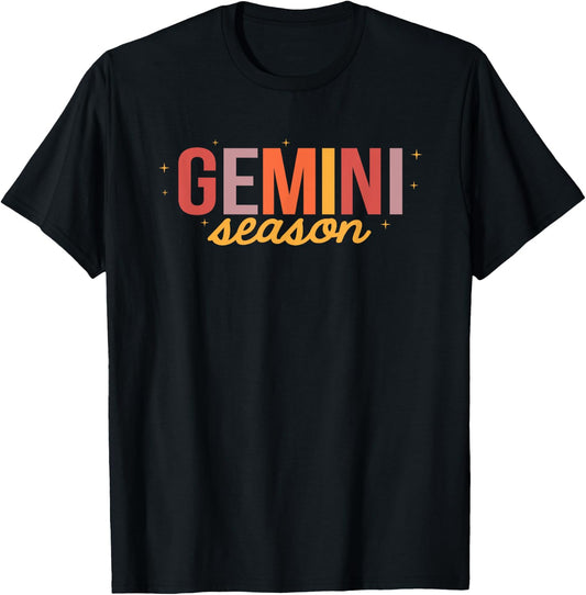 Gemini Season Zodiac Horoscope Astrology May June Birthday T-Shirt - T-Shirt | Black