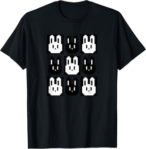 Pixel rabbit retro gaming fun T-Shirt - T-Shirt | Black