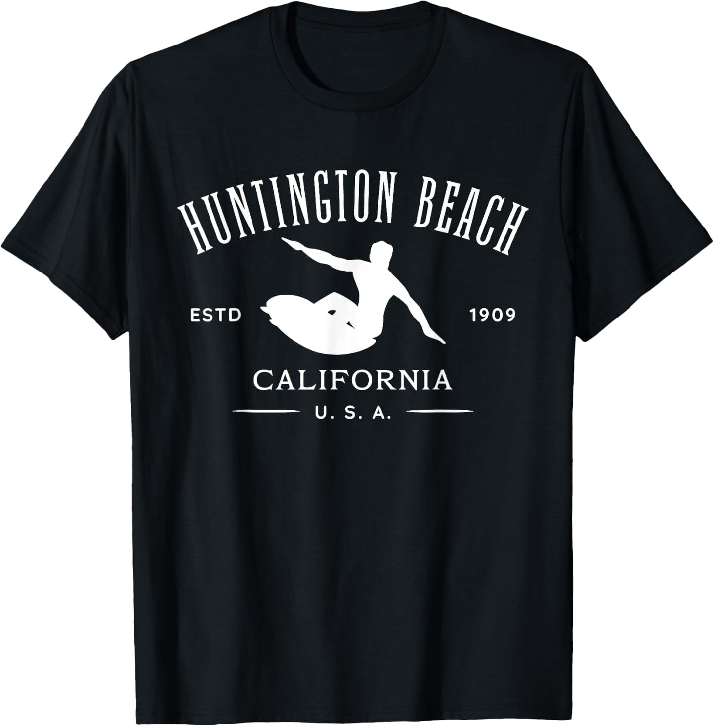 Huntington Beach California Surf Design Men Women Girls Kids T-Shirt - T-Shirt | Black